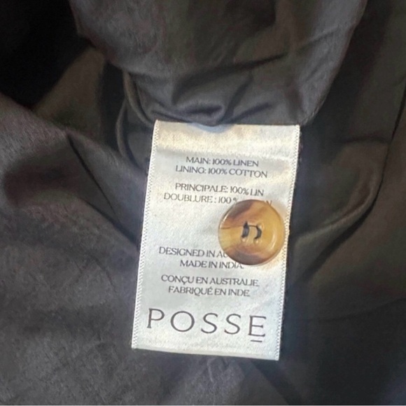 NWT POSSE Nancy Linen Mini Dress in Black size S - Picture 11 of 11